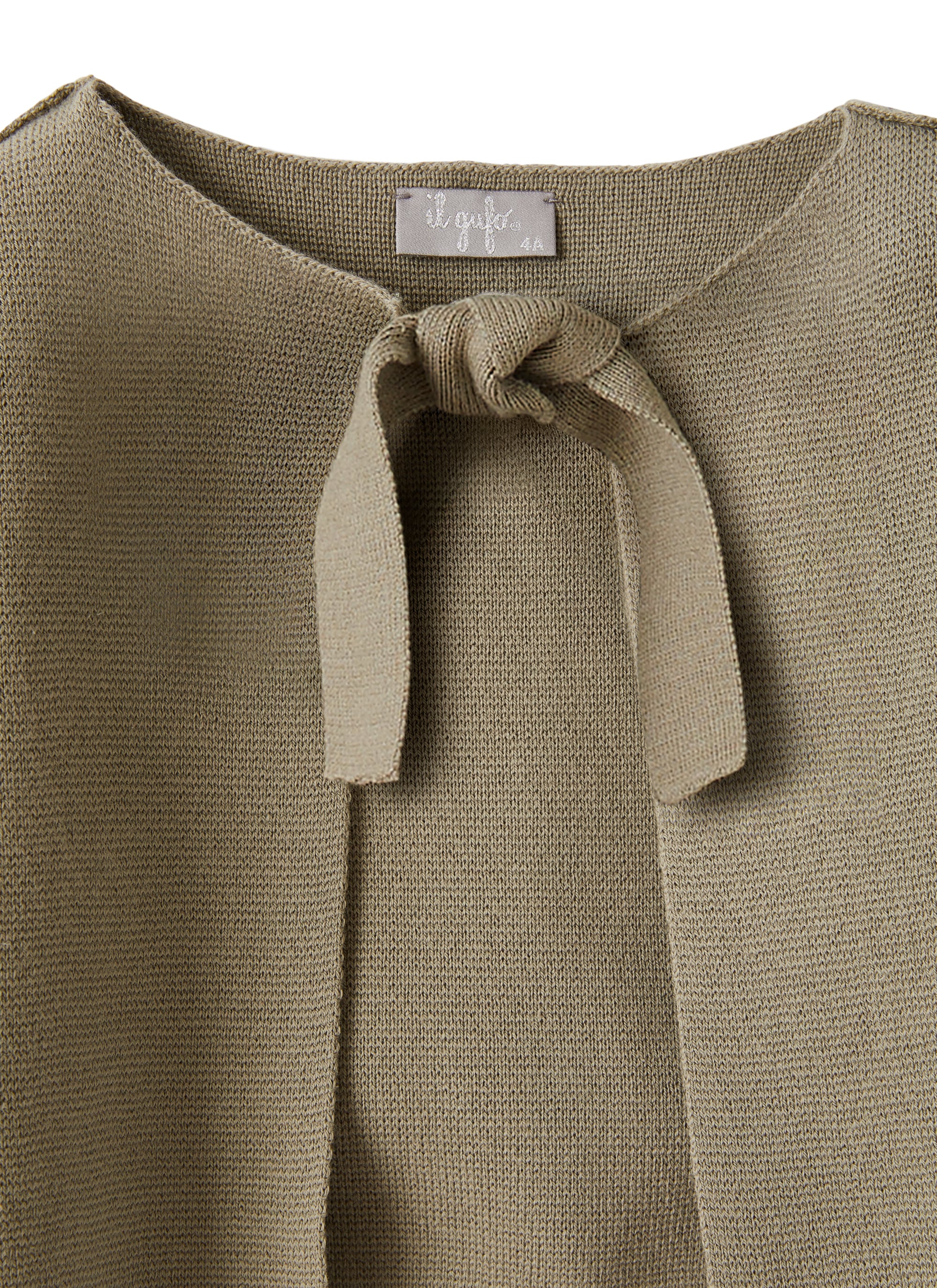 Cardigan in cotone organico con fiocco