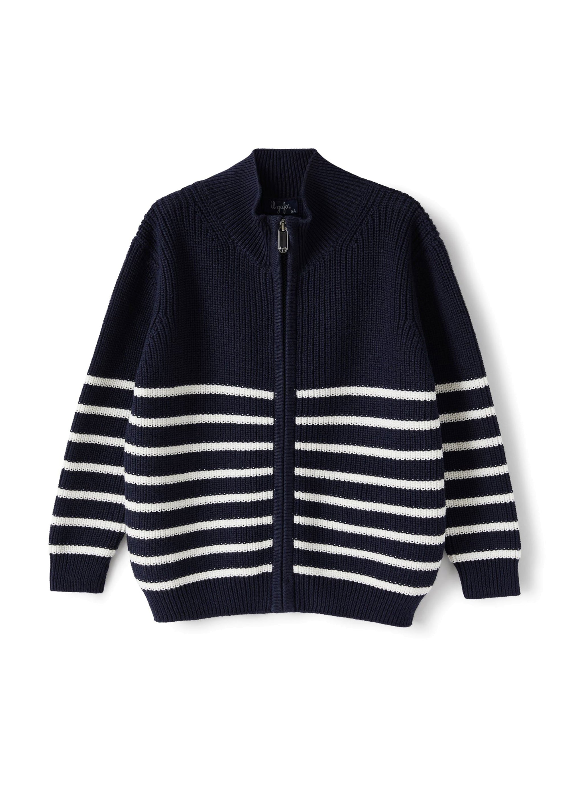 Cardigan bio rayé - Blue & Milk