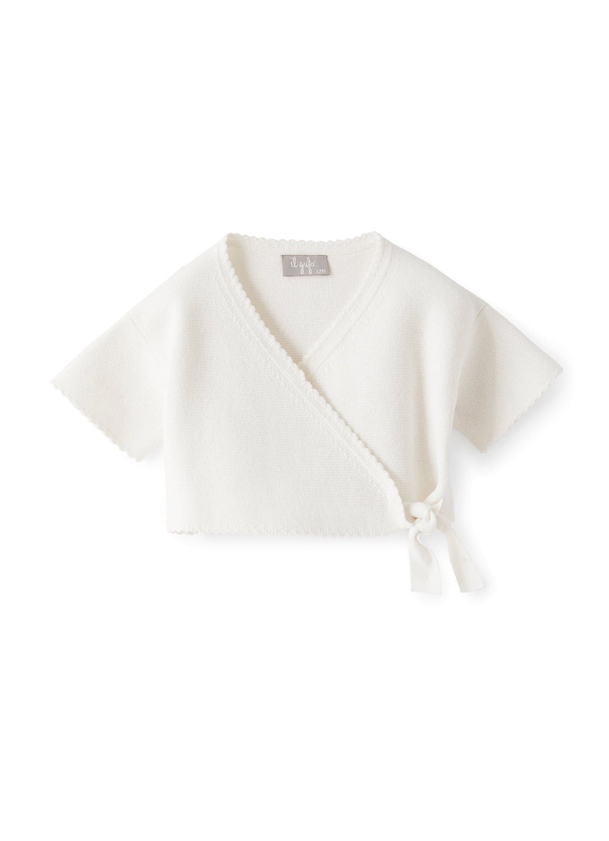 Short-sleeved cardigan - White