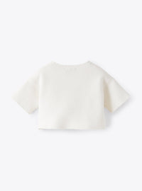 Short-sleeved cardigan - White