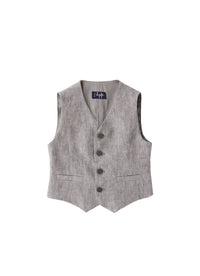 Gilet in lino grigio