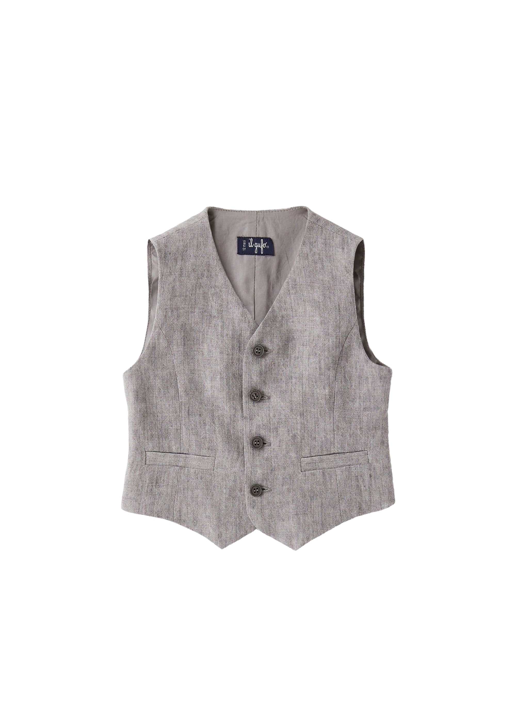 Gilet in lino grigio