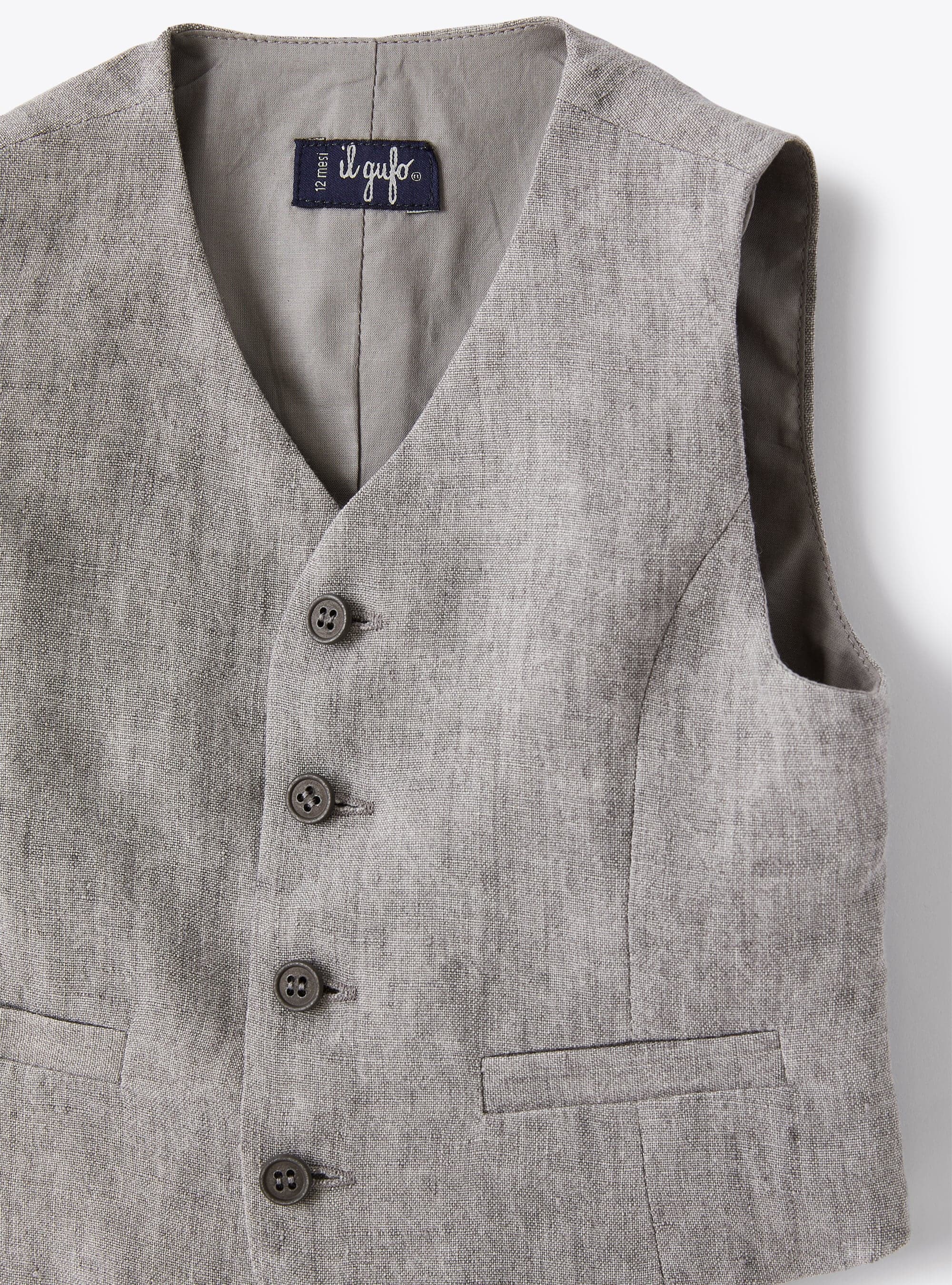 Gilet in lino grigio