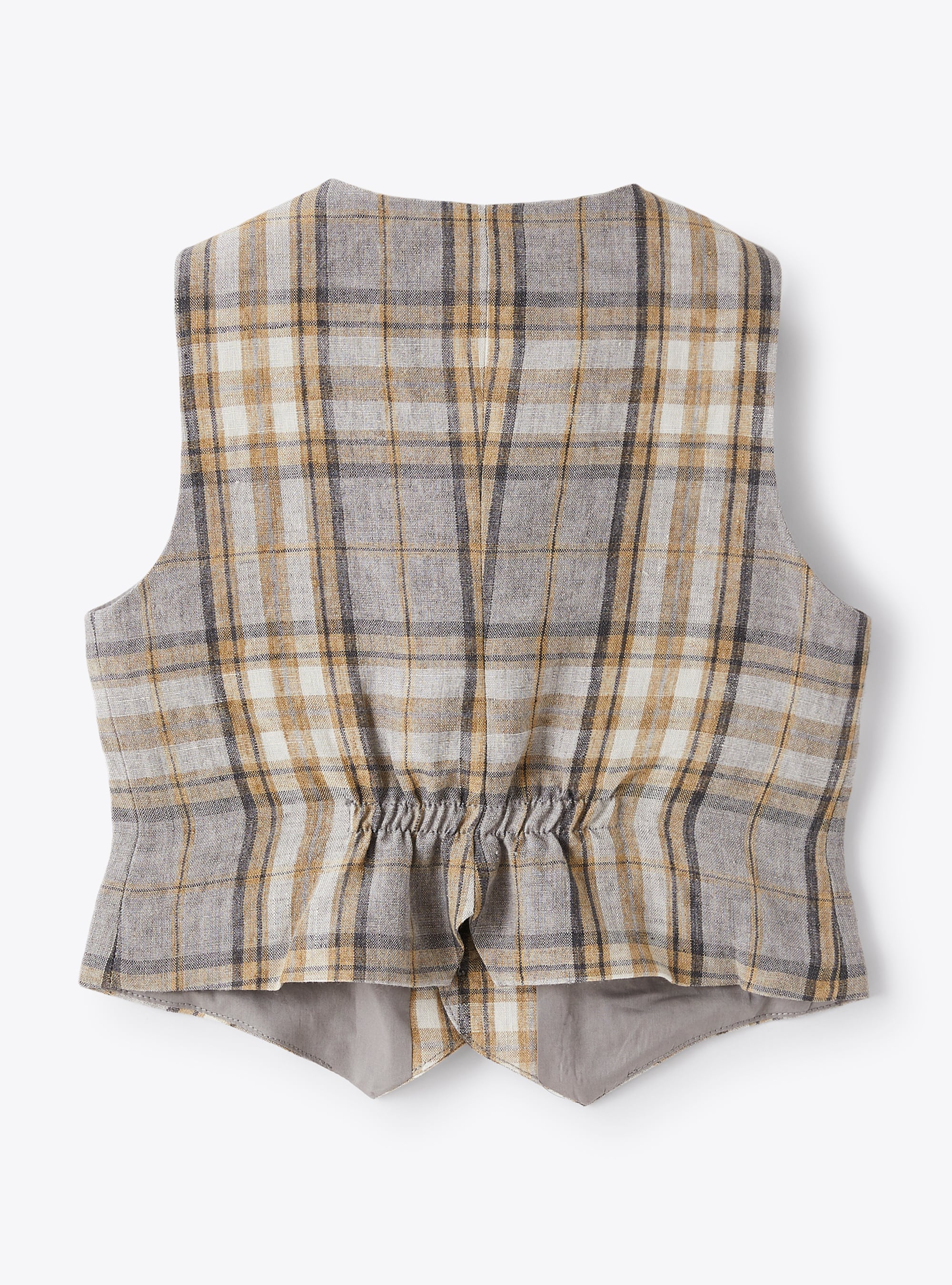 Gilet in lino stampa madras