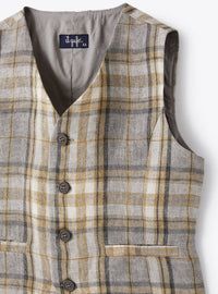 Gilet in lino stampa madras