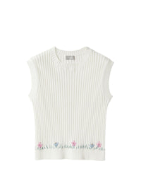 Gilet in cotone organico ricamato