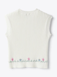 Gilet in cotone organico ricamato
