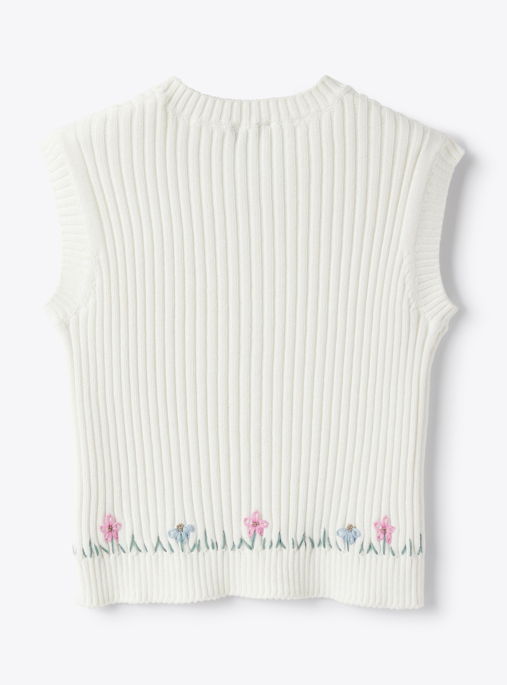 Gilet in cotone organico ricamato