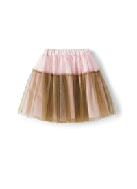 Two-tone tulle skirt - Rosa Antico & Verde Origano