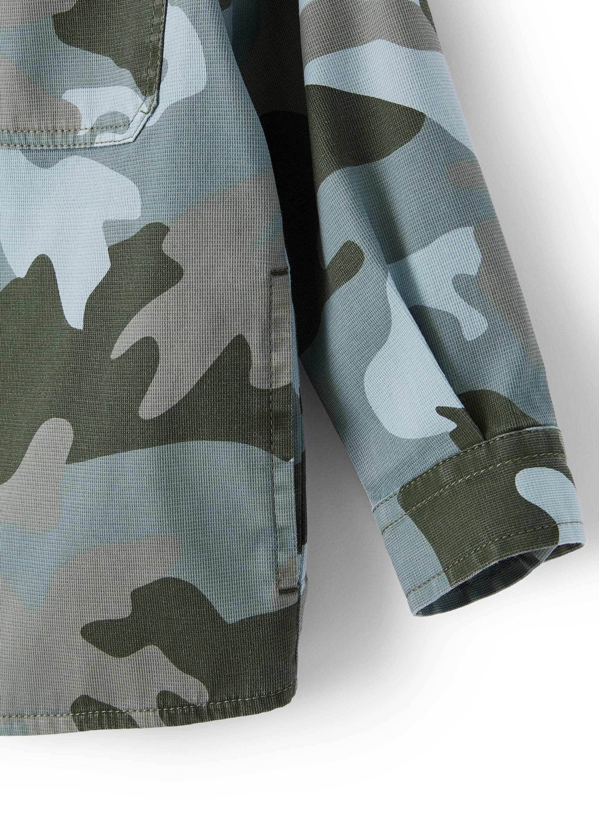Giacca camicia stampa camouflage