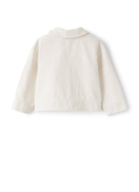 Giacca in bull di cotone e lino bianco