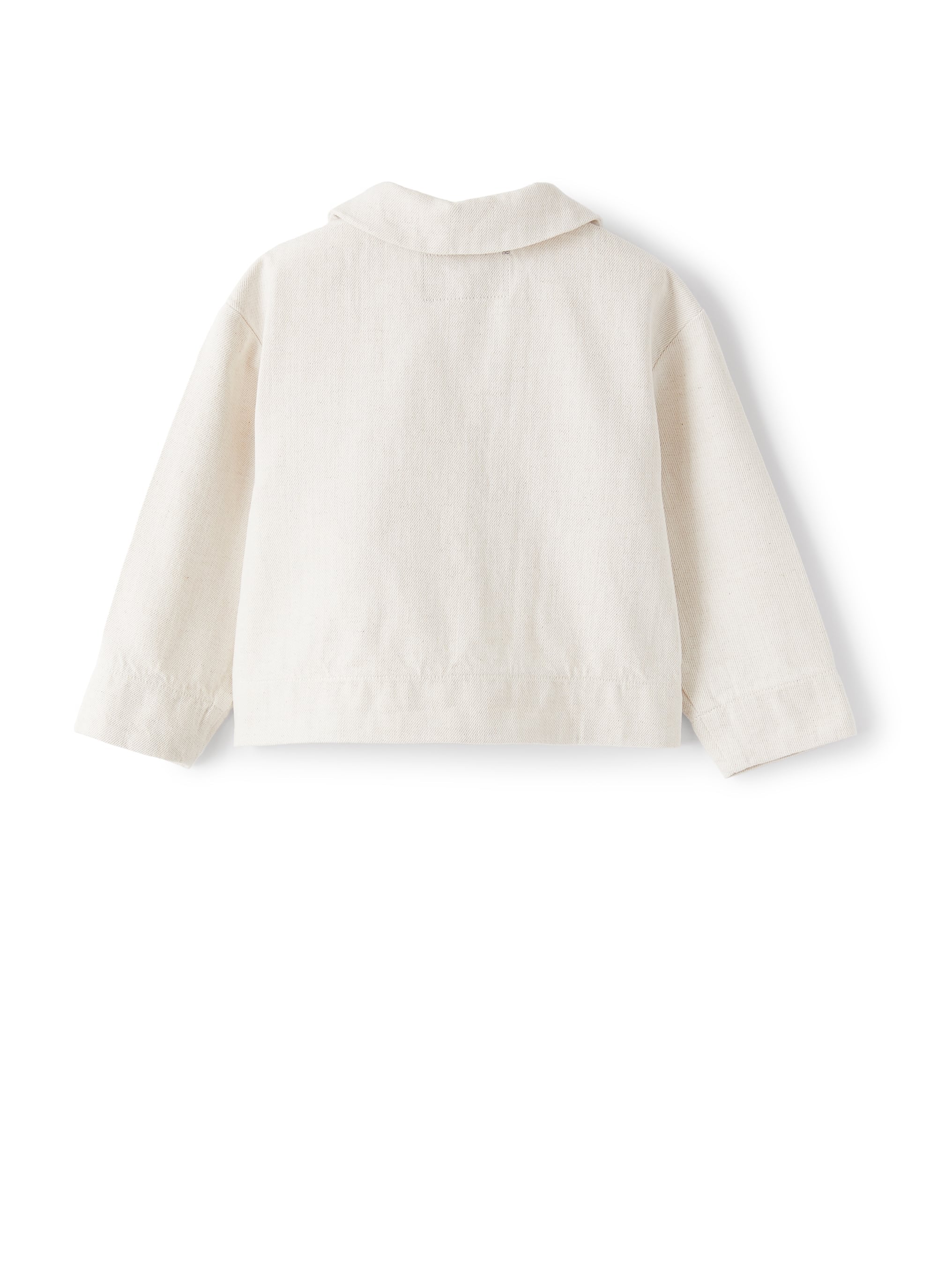 Giacca in bull di cotone e lino bianco