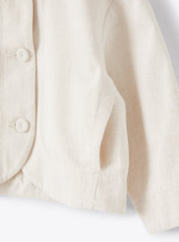 Linen jacket with Claudine collar - Shell