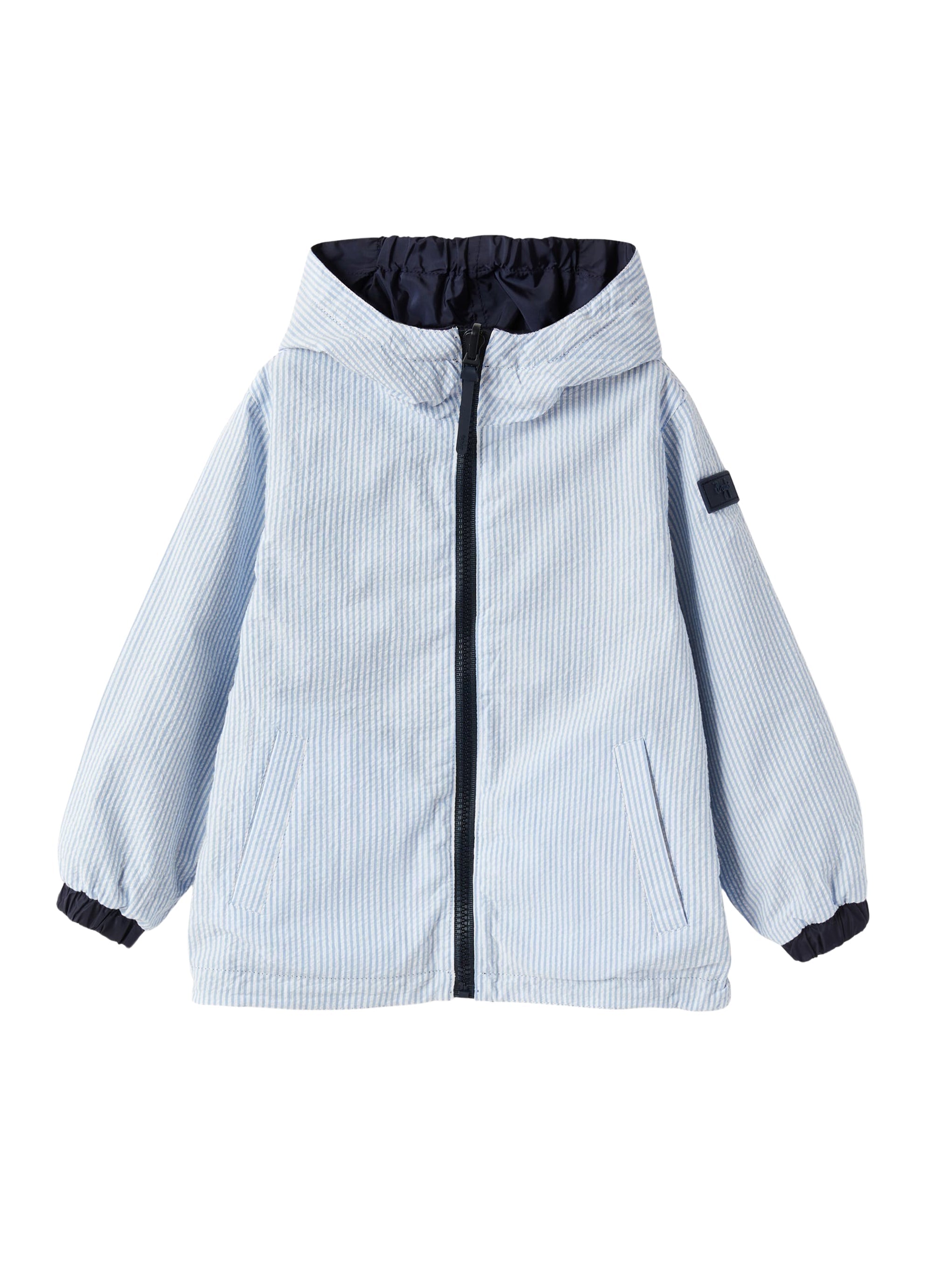 Giacca reversibile in seersucker e nylon