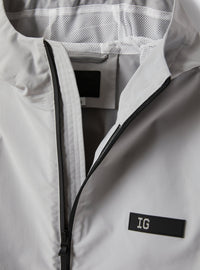 Hi-tech zip jacket with lined hood - Cloud Grey