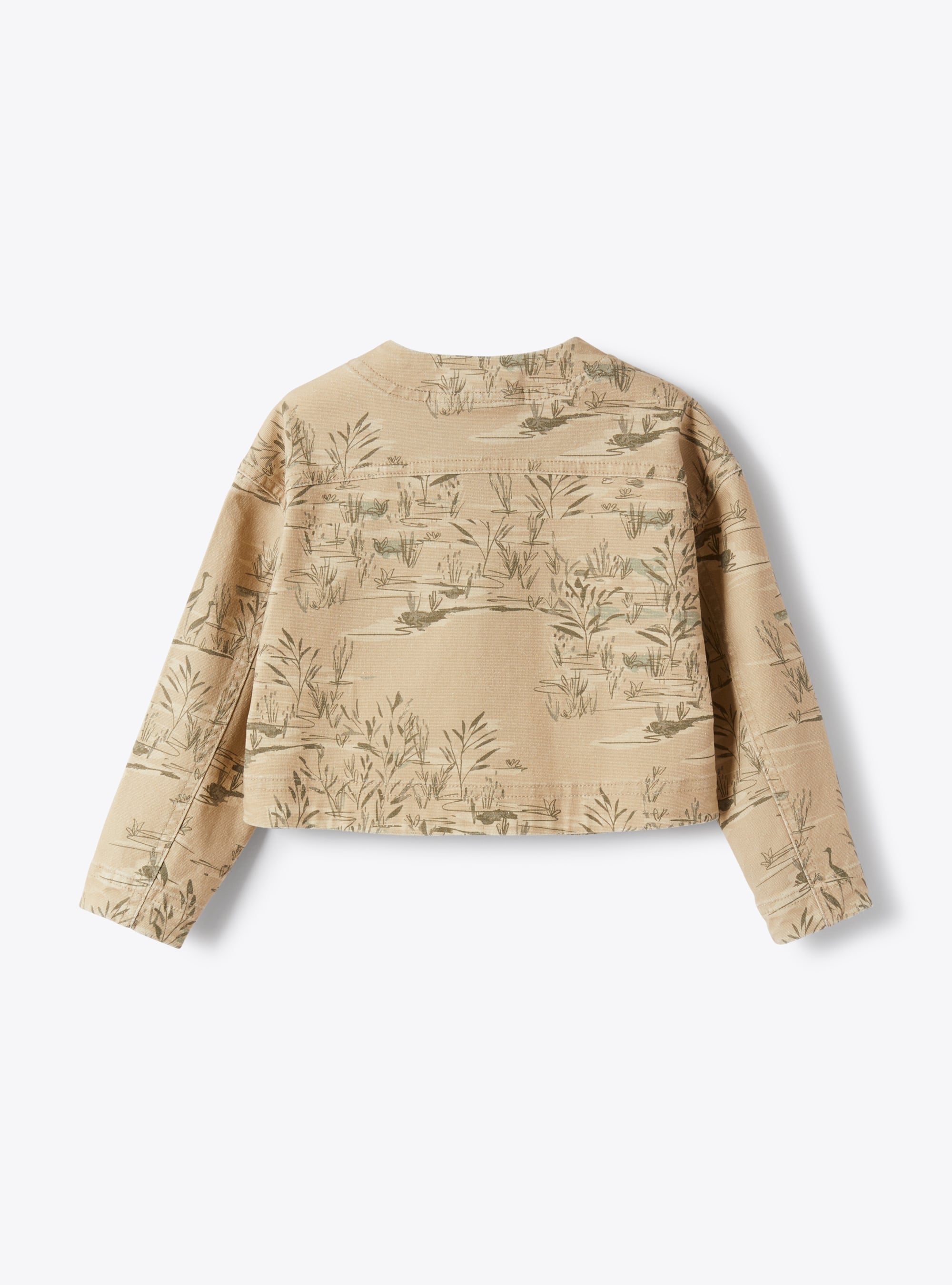 Printed canvas jacket - Dark Beige