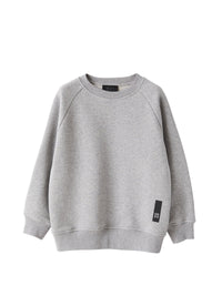 Felpa girocollo in grigio mélange
