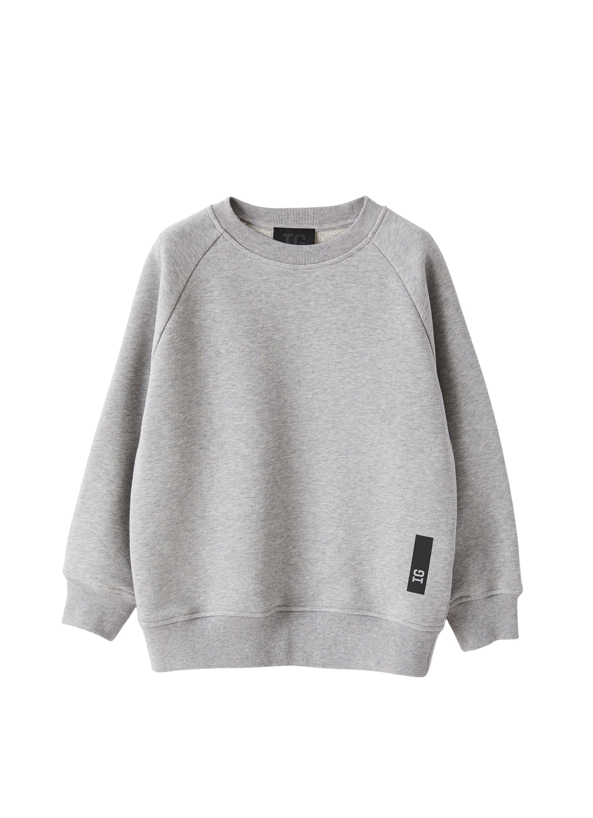 Felpa girocollo in grigio mélange