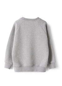 Felpa girocollo in grigio mélange