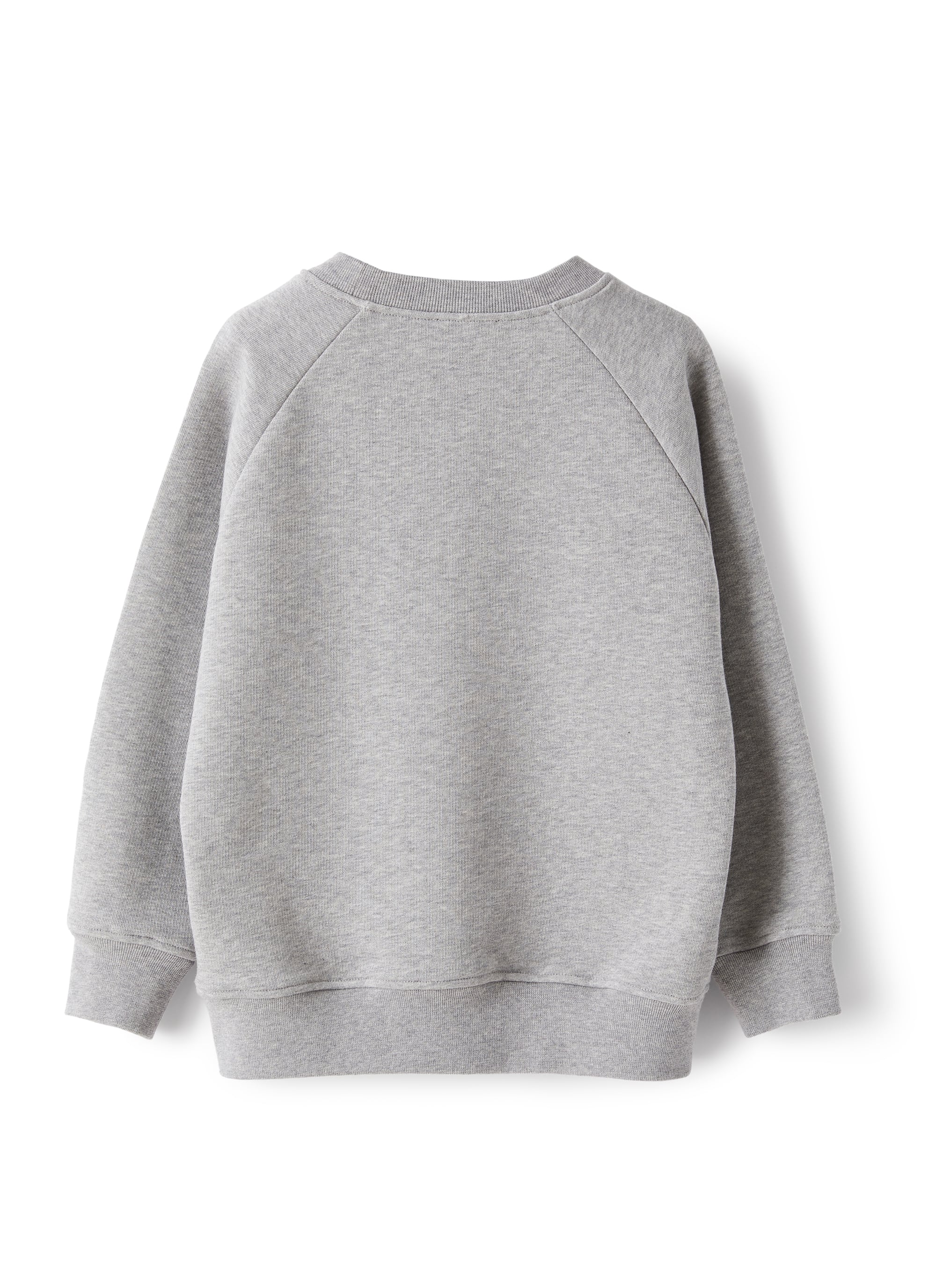 Felpa girocollo in grigio mélange