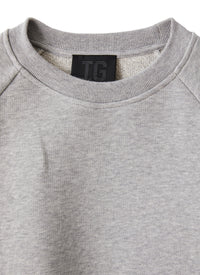 Felpa girocollo in grigio mélange