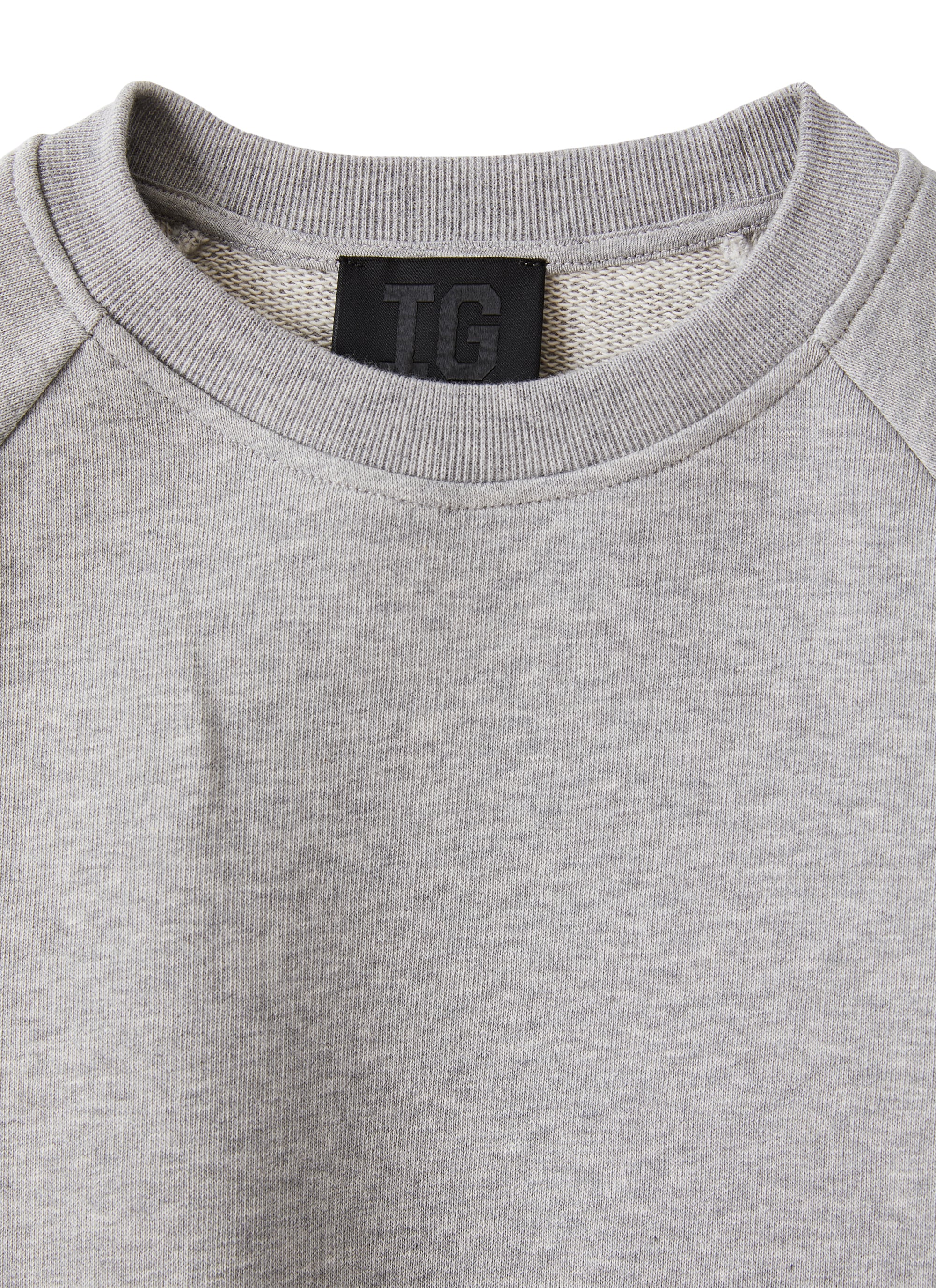 Felpa girocollo in grigio mélange