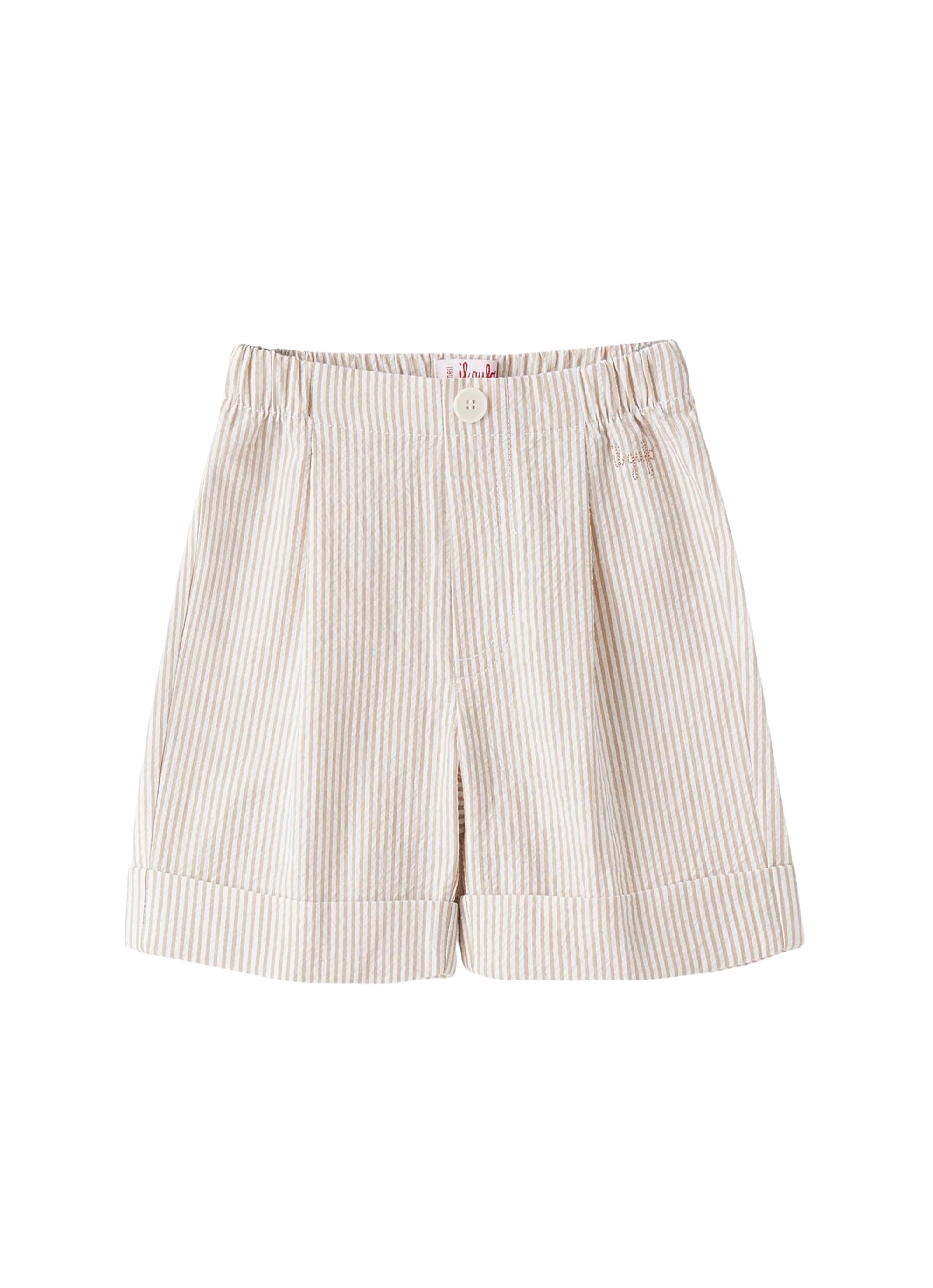 Bermuda in seersucker beige