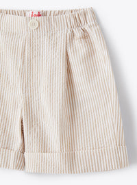 Crepe Bermuda shorts - Dark Beige