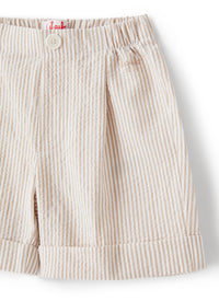 Bermuda in seersucker beige