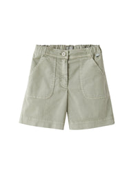 Bermuda in gabardina di cotone verde
