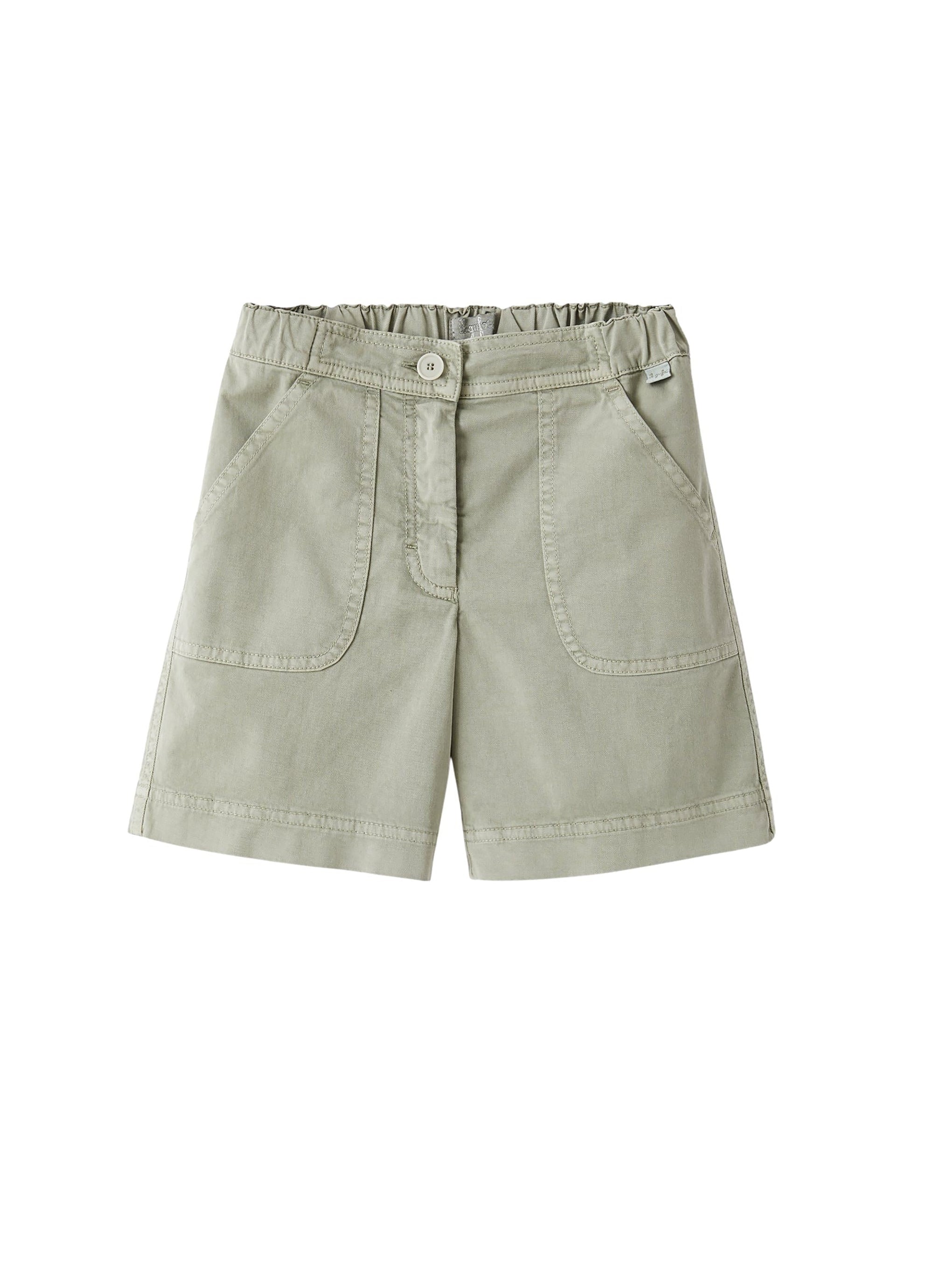 Bermuda in gabardina di cotone verde