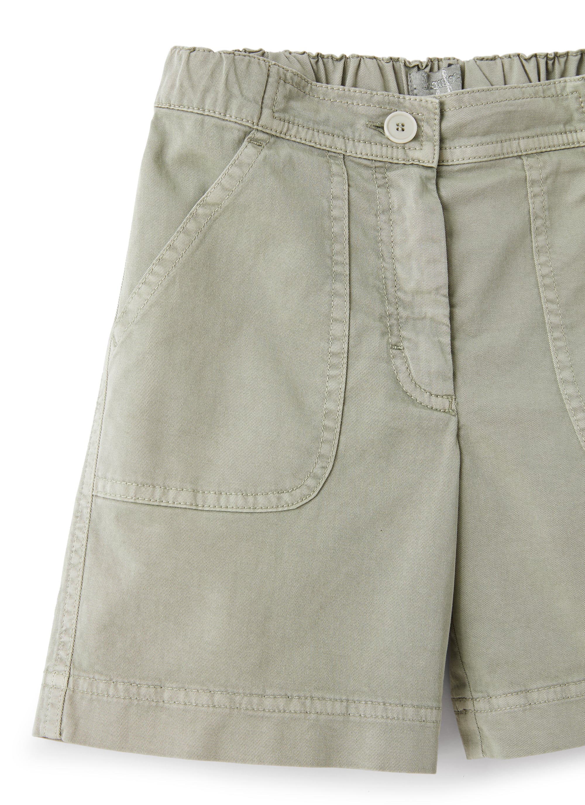 Bermuda in gabardina di cotone verde