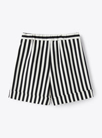 Striped romanite Bermuda shorts - Black