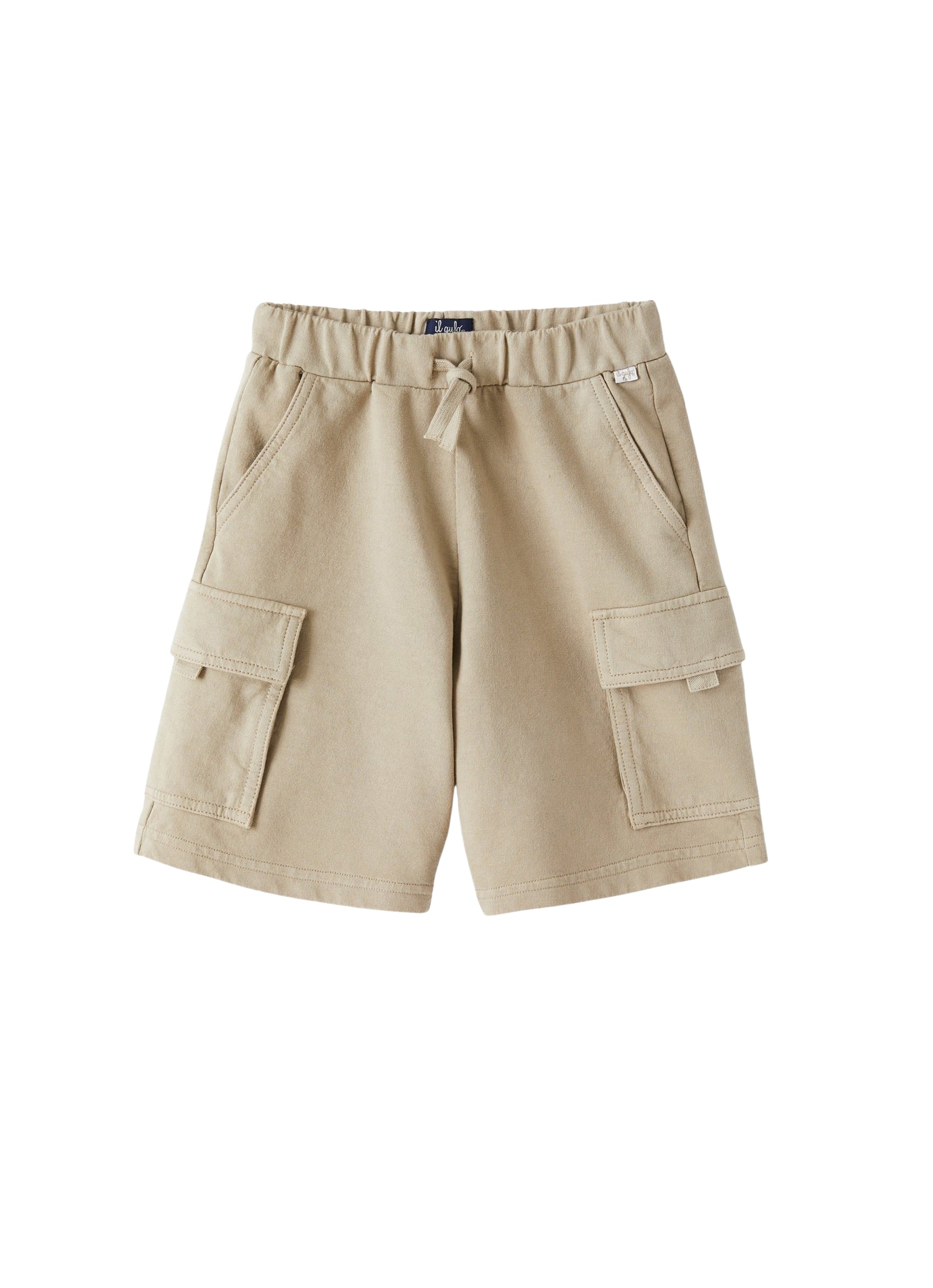 Bermuda cargo in felpa beige