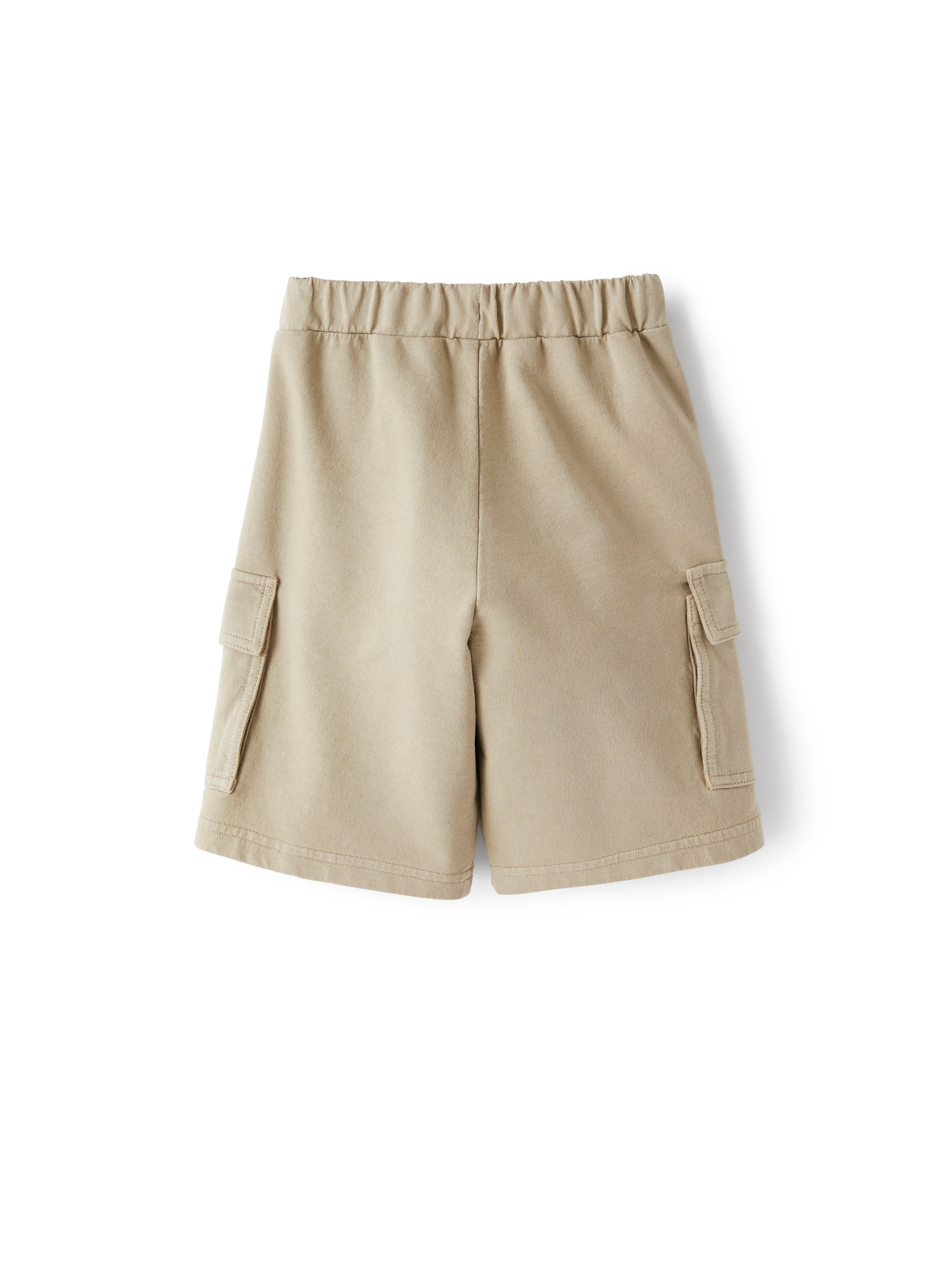 Bermuda cargo in felpa beige