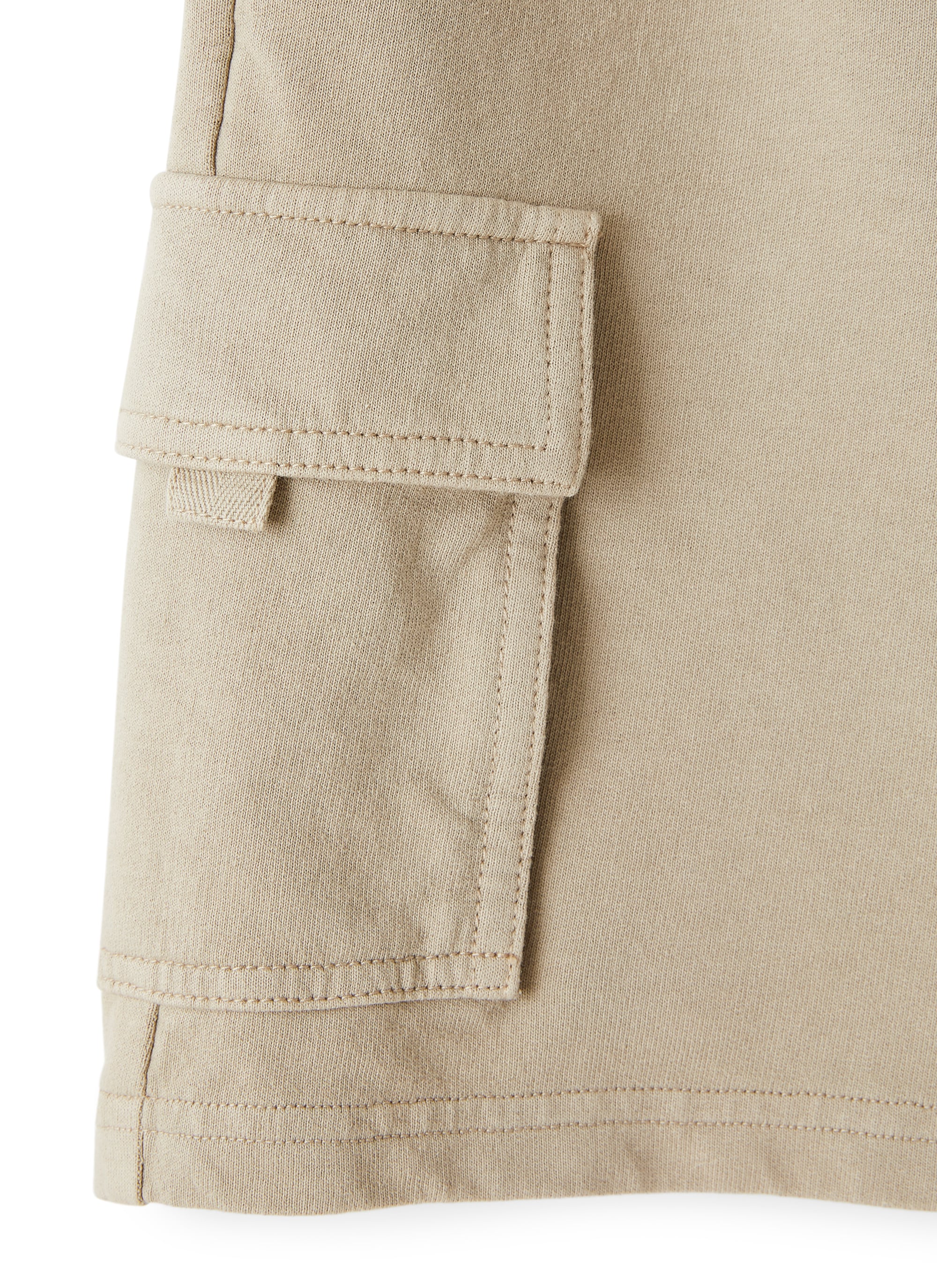 Bermuda cargo in felpa beige