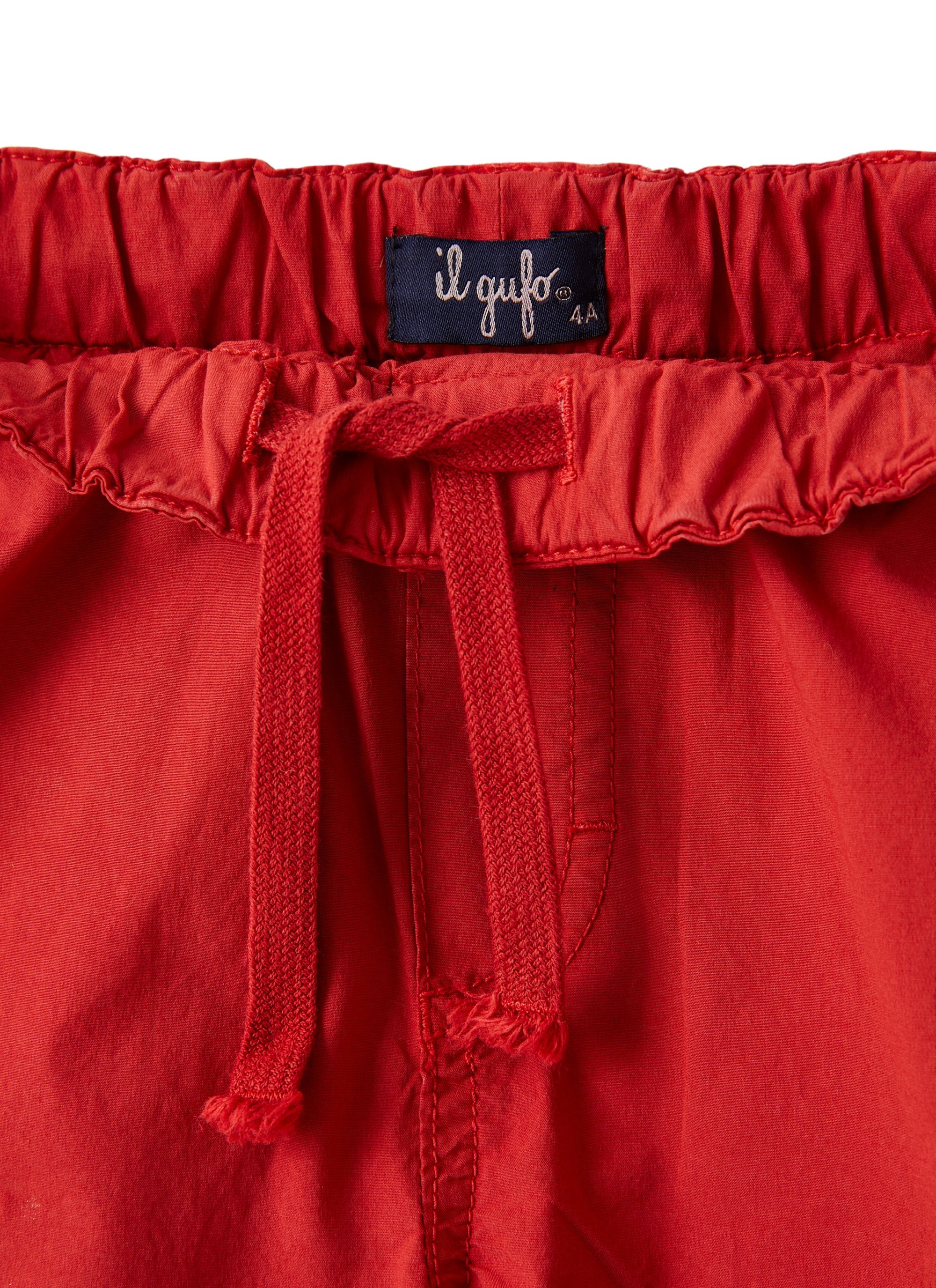 Bermuda in popeline elasticizzato rosso