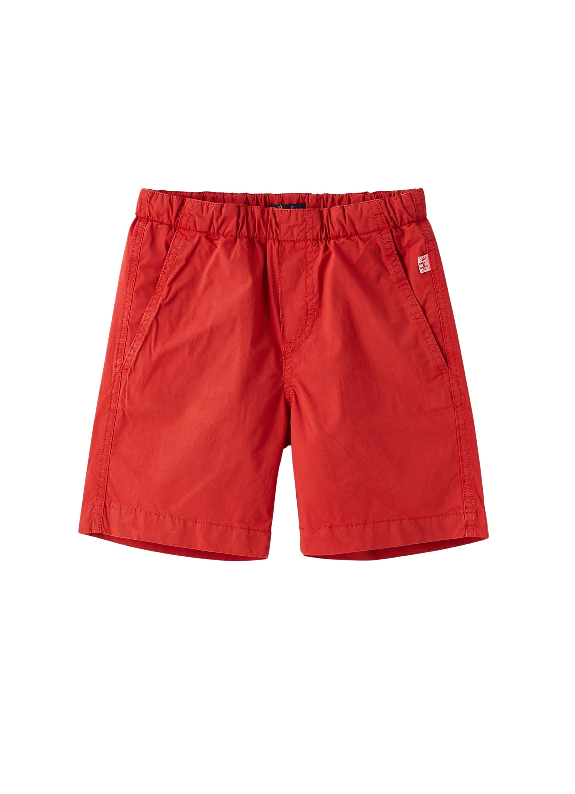 Bermuda in popeline elasticizzato rosso