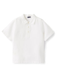 Linen polo shirt - White