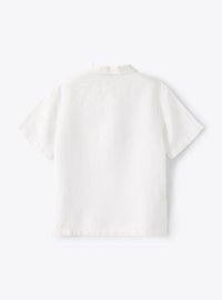 Linen polo shirt - White