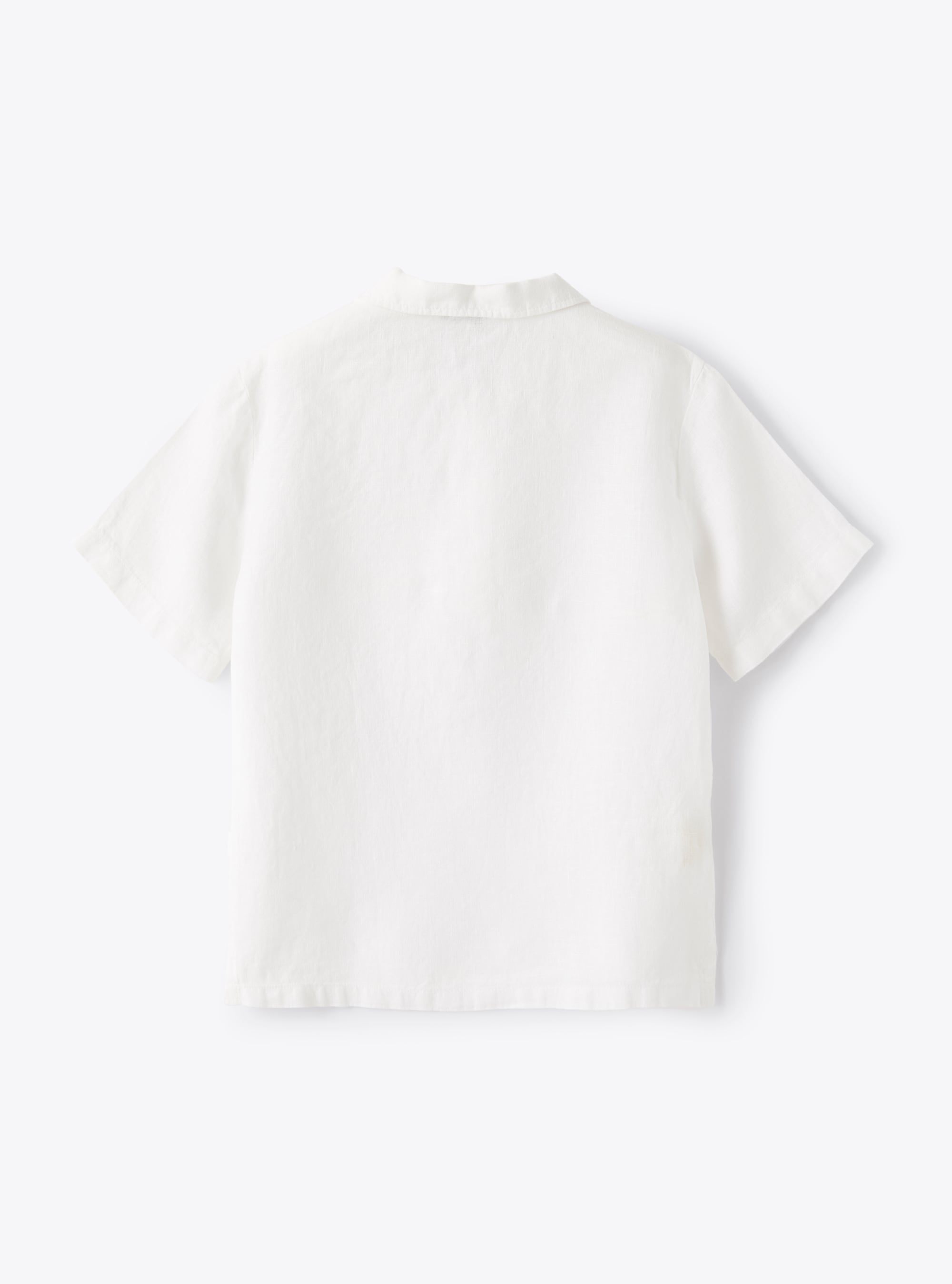 Linen polo shirt - White