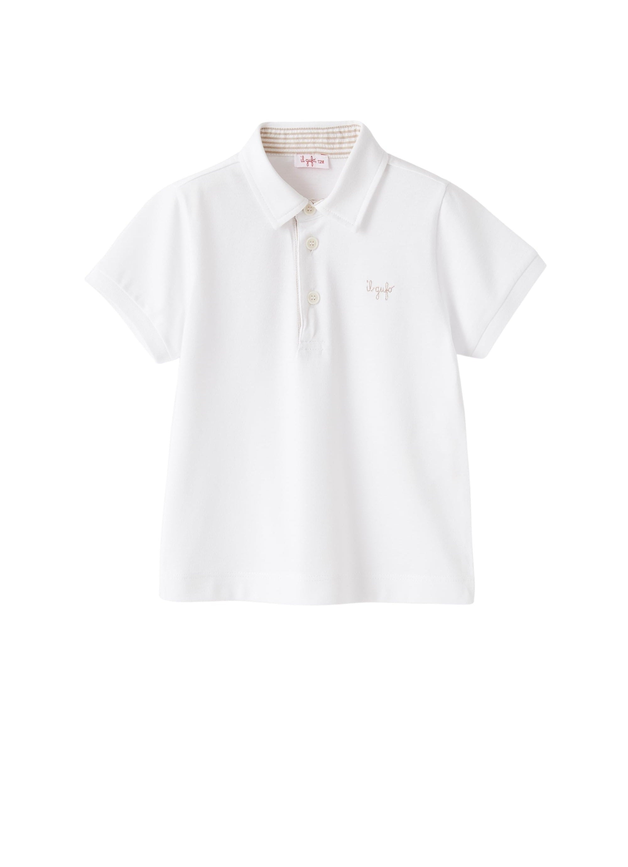 Polo in jersey con profilo in seersucker