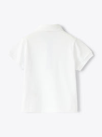 Polo shirt with crepe trim - White & Airforce Blue