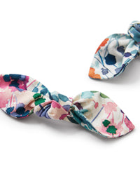 Mollette con fiocco stampa fiori