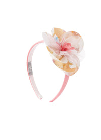 Cerchietto  rosa con fiore