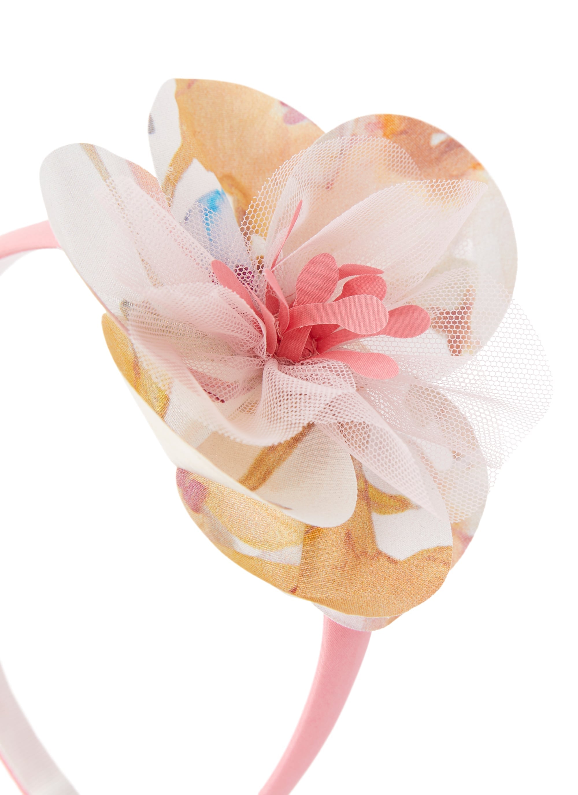Cerchietto  rosa con fiore