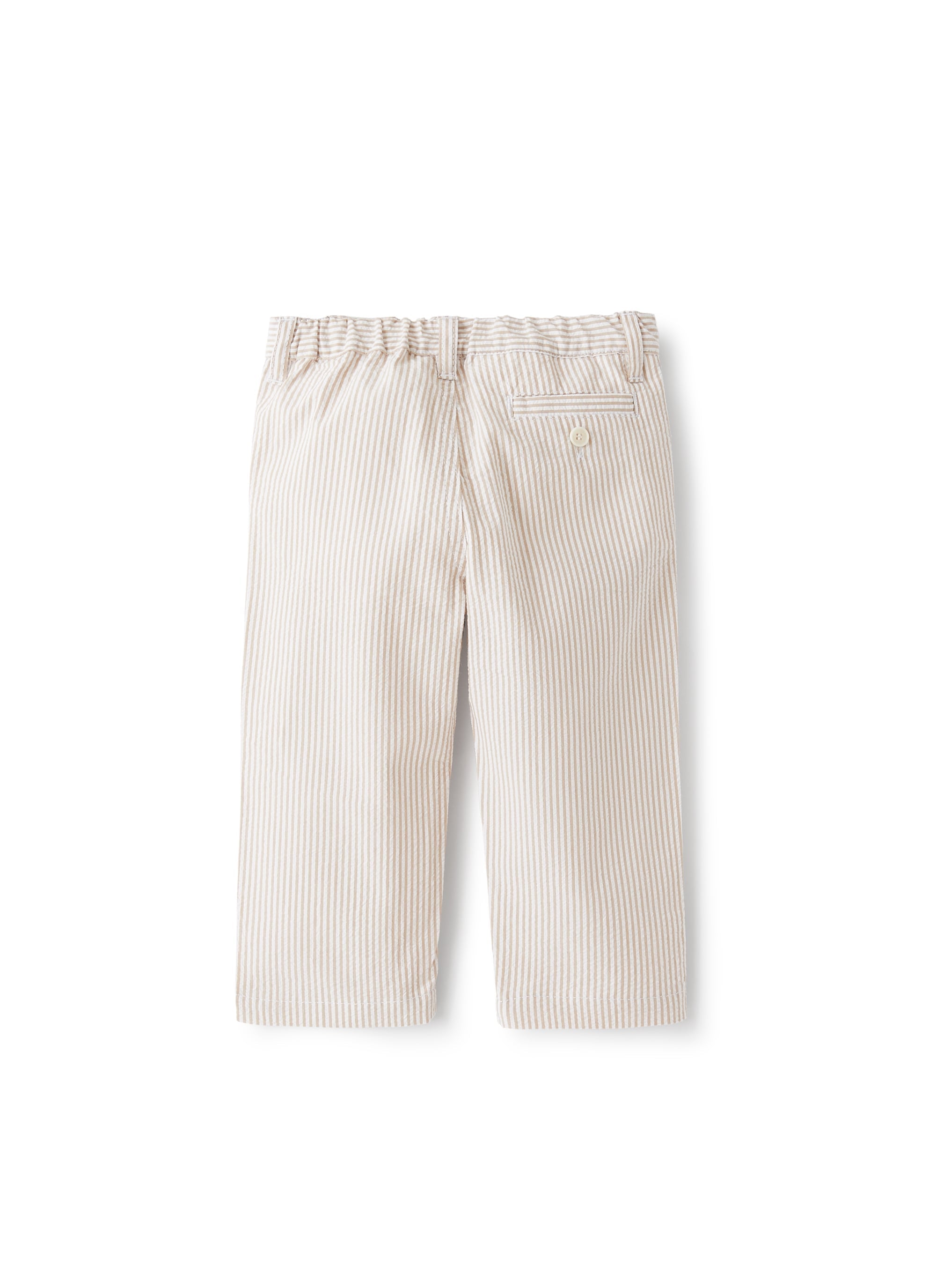 Pantaloni in seersucker beige