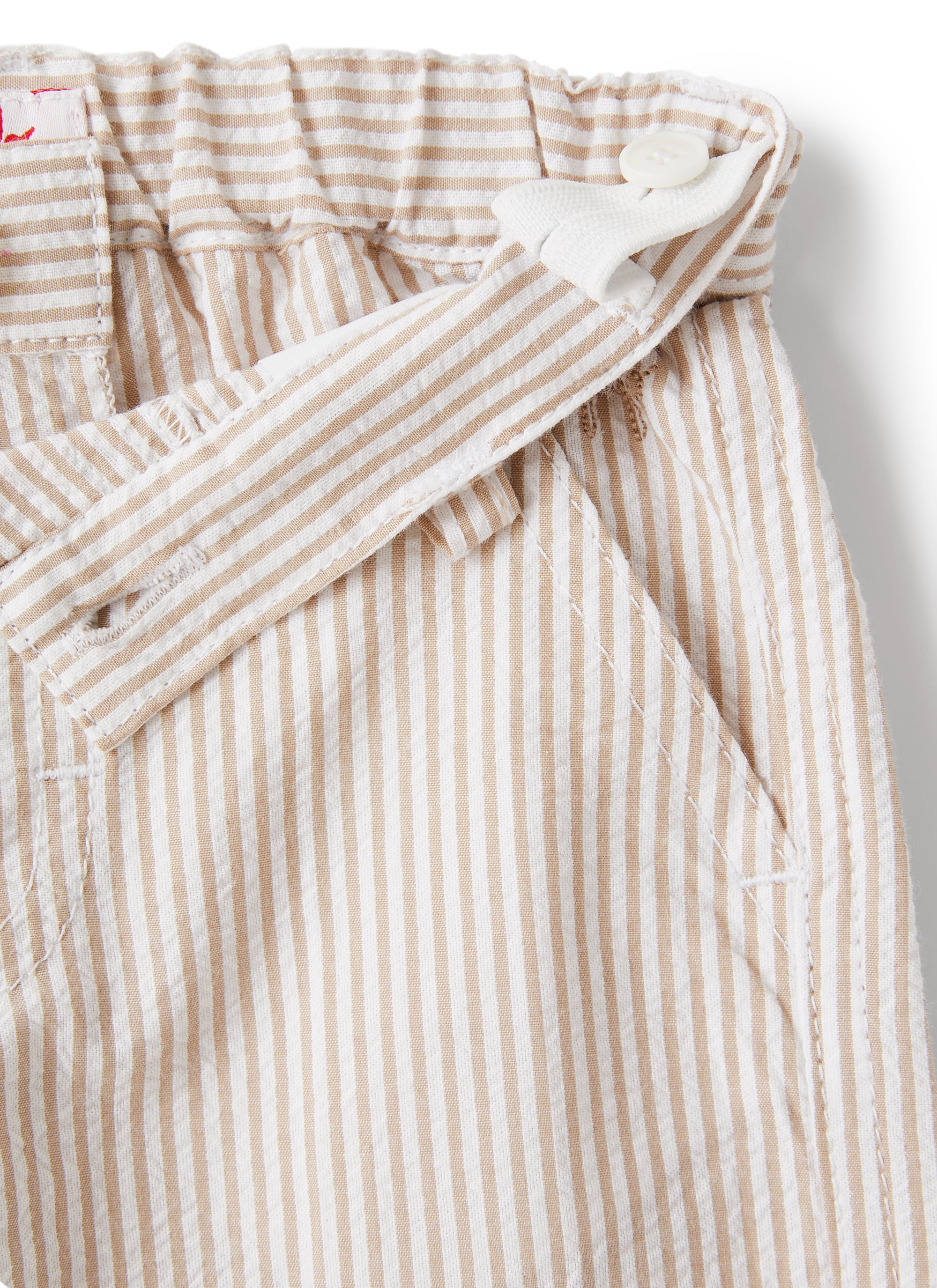 Pantaloni in seersucker beige