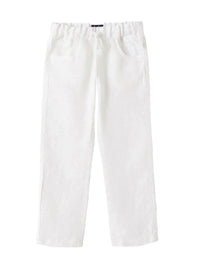 Pantalone in lino con coulisse bianco