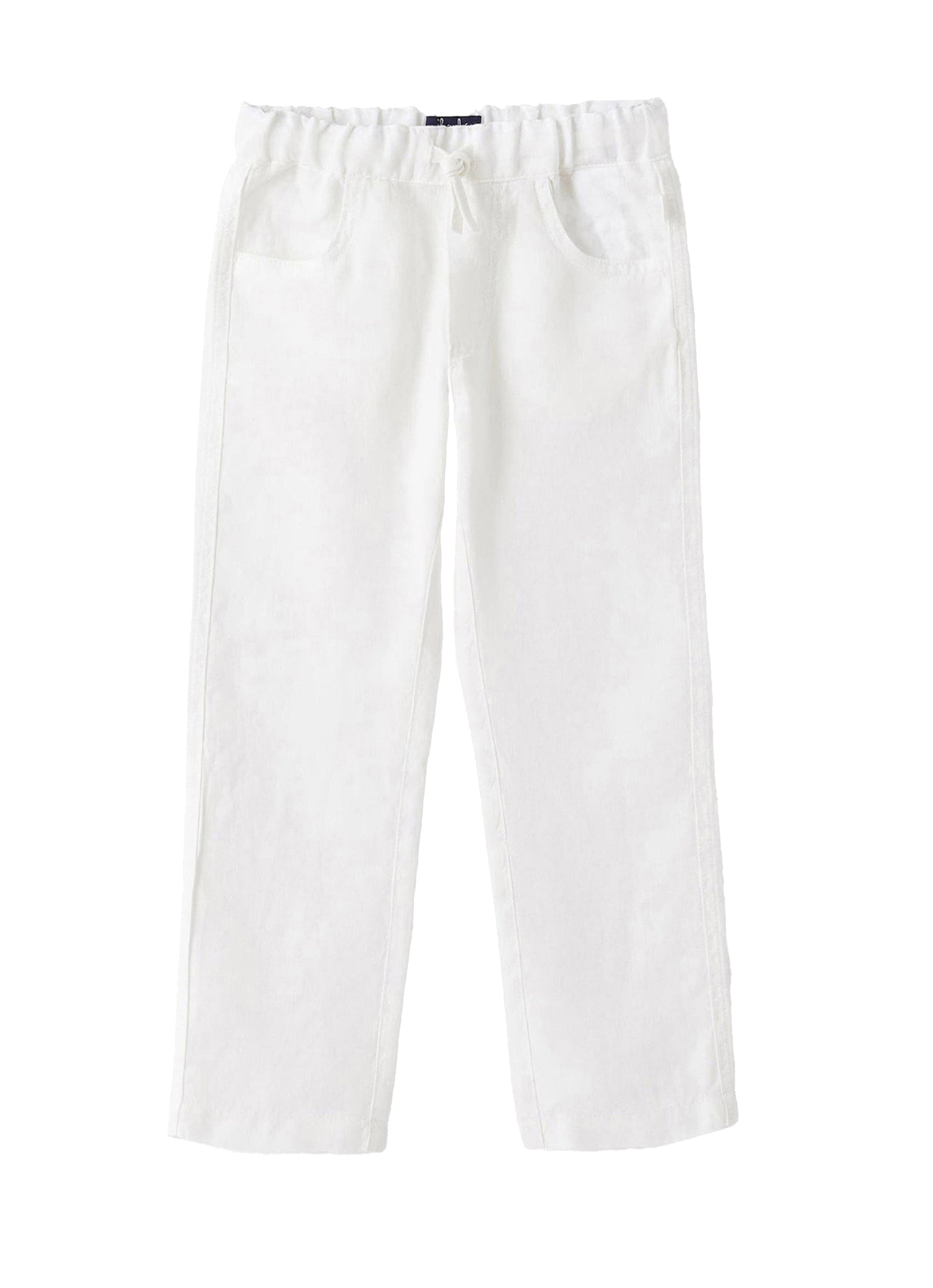 Pantalone in lino con coulisse bianco